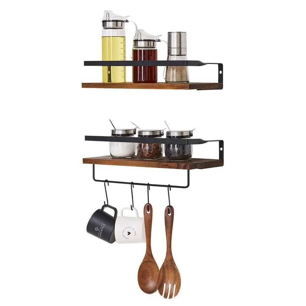 

Suspended wall shelf Wooden floating frame Bathroom storage shelfWall-mounted partitions for kitchen and living room