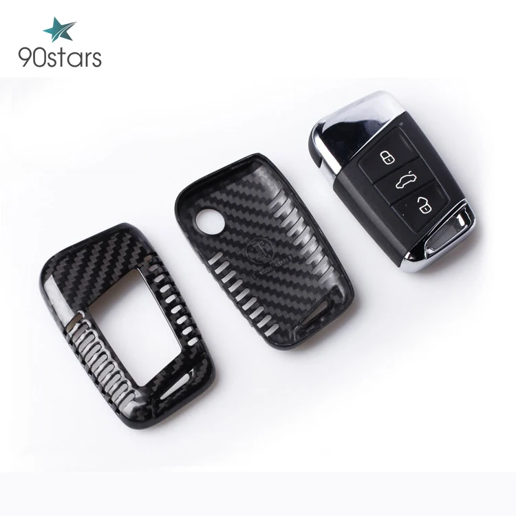 Чехол для автомобильного ключа из углеродного волокна VW Volkswagen Golf 7 Skoda Octavia A7 B8 Superb