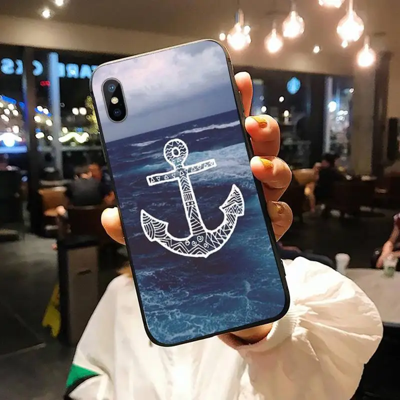 

Stripes Anchor Boat Ship Wheel Phone Case for iPhone 11 12 pro XS MAX 8 7 6 6S Plus X 5S SE 2020 XR
