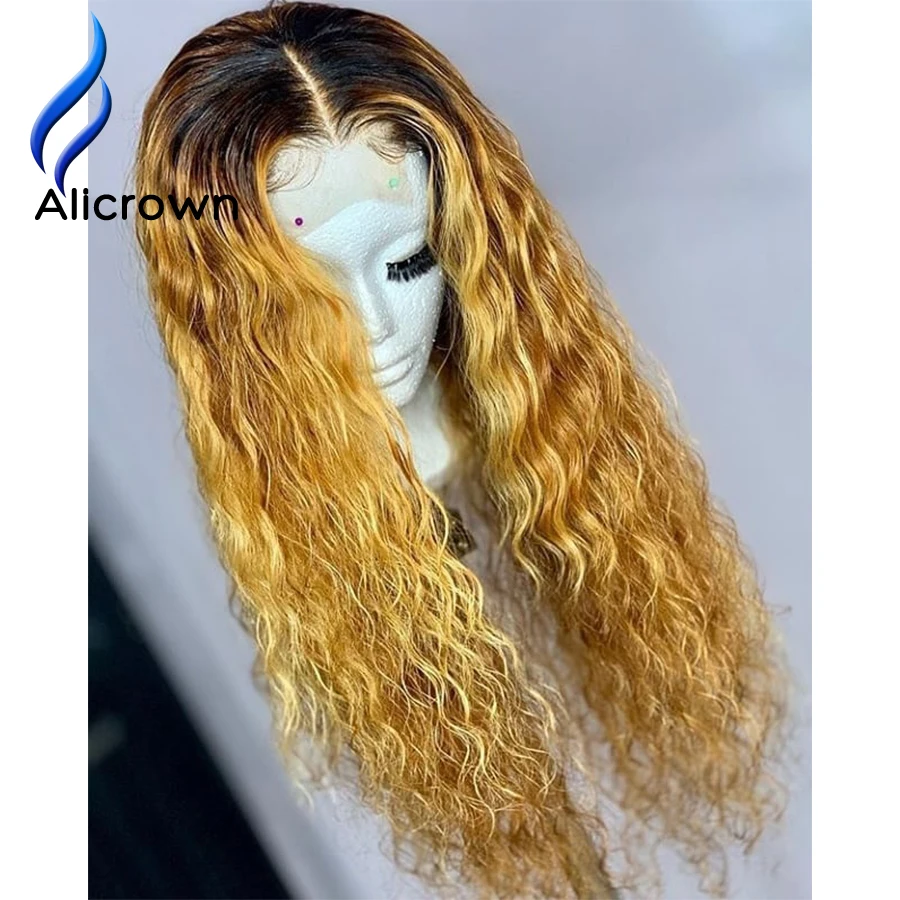 ALICROWN Омбре 1b/27 150% плотность кружевные передние человеческие волосы парики