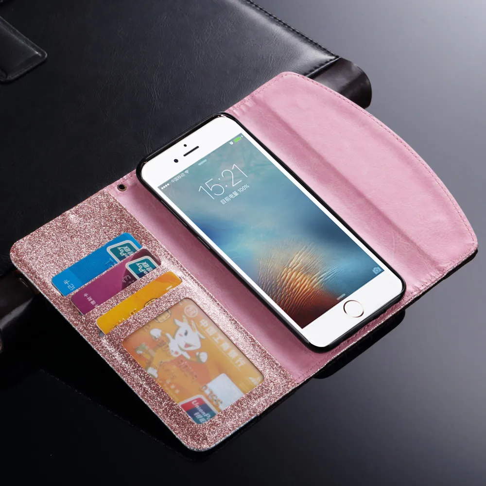 L-FADNUT Блестящий Роскошный чехол-портмоне для Apple IPhone X Xr Xs 11 Pro Max 6 6S 7 8 Plus 5 5S SE кожаный тонкий противоударный чехол для девочки