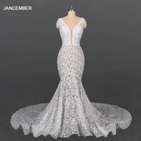 lsdz12 jancember champagne o neck tank sleeveless crystal wedding dress 2020 a line zipper with back appliques