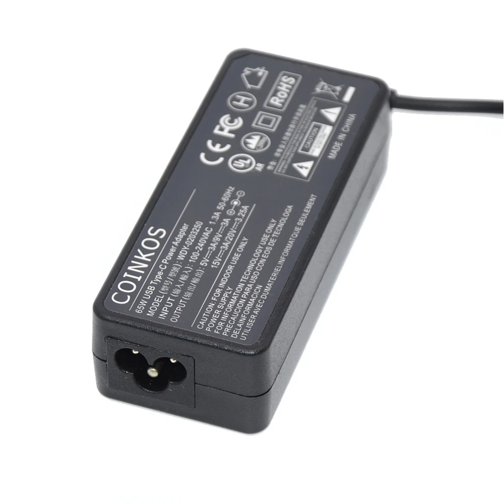 Зарядное устройство COINKOS с USB Type-C макс. 65 Вт адаптер питания для MacBook ASUS ZenBook lenovo dell