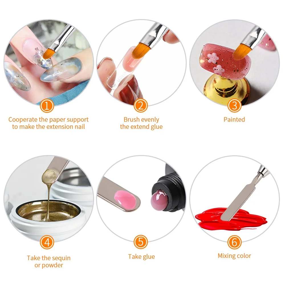 

2 in 1 Multifunction Double Head Nail Brush Draw Manicure Nail Tool Gel Brush for Nail Manicure UV Gel Drawing Painting Brush