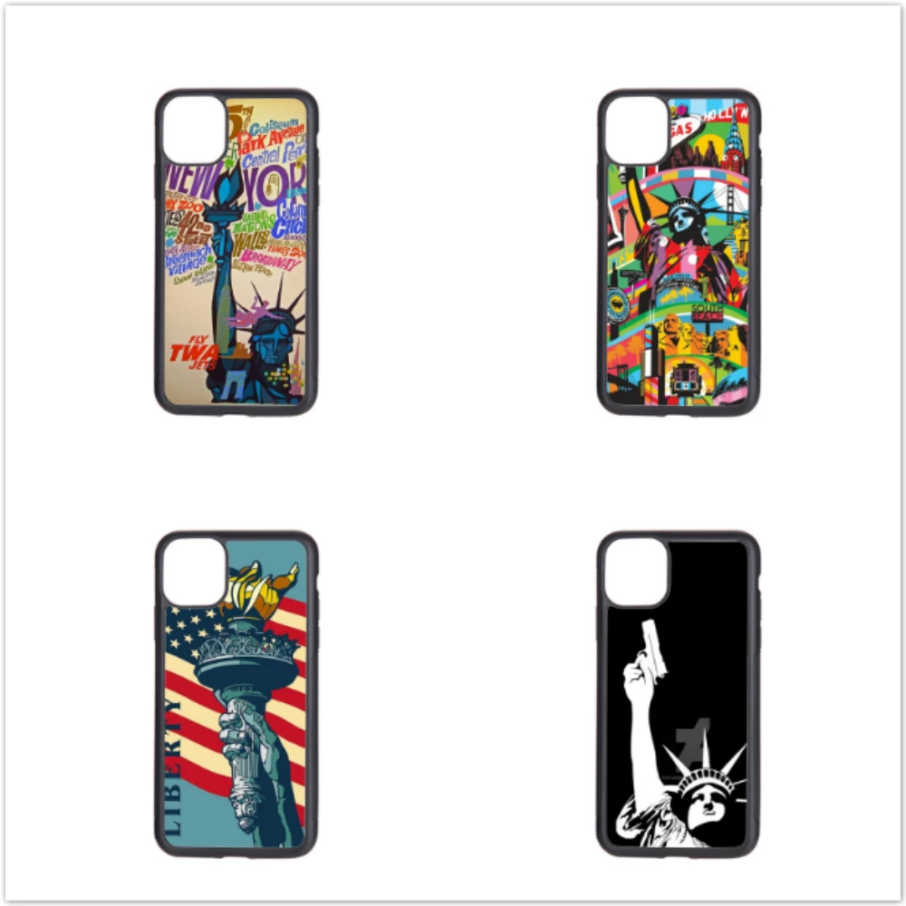

High Quality Statue Of Liberty Soft Edge Drop-Proof Phone Cases for iphone7 8plus X XR XSMAX 11 PROMAX 12mini 12Pro TPU Cover