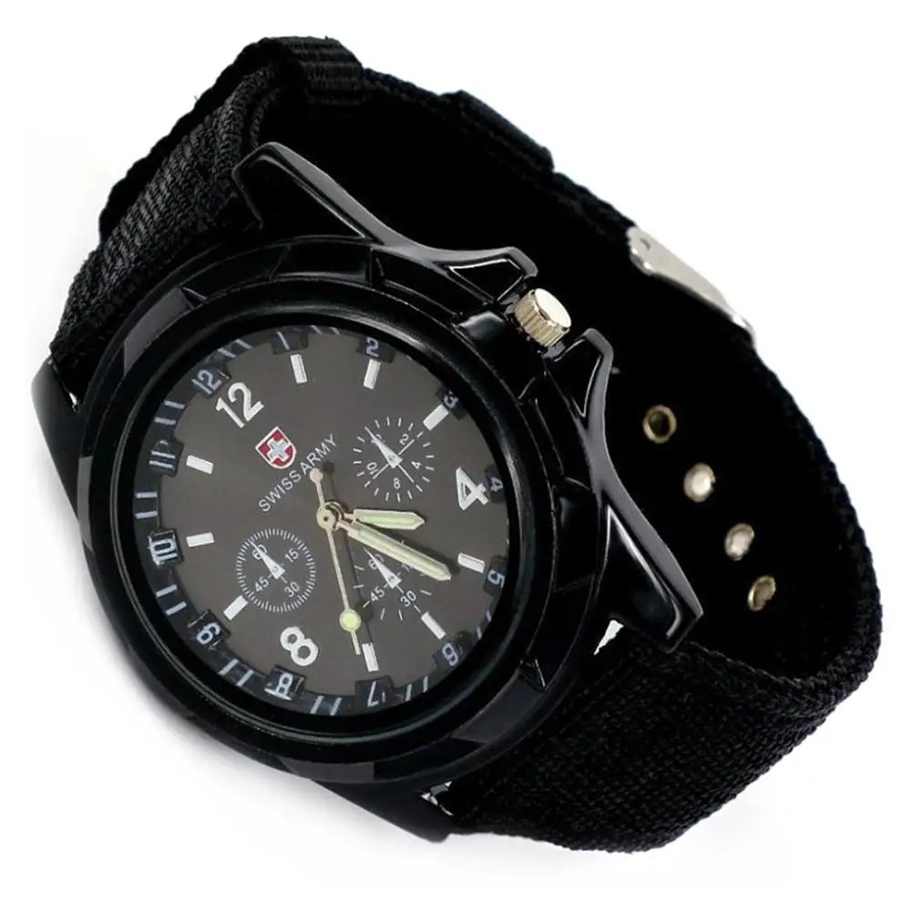 Мужские повседневные спортивные кварцевые часы брендовые Швейцарские военные
