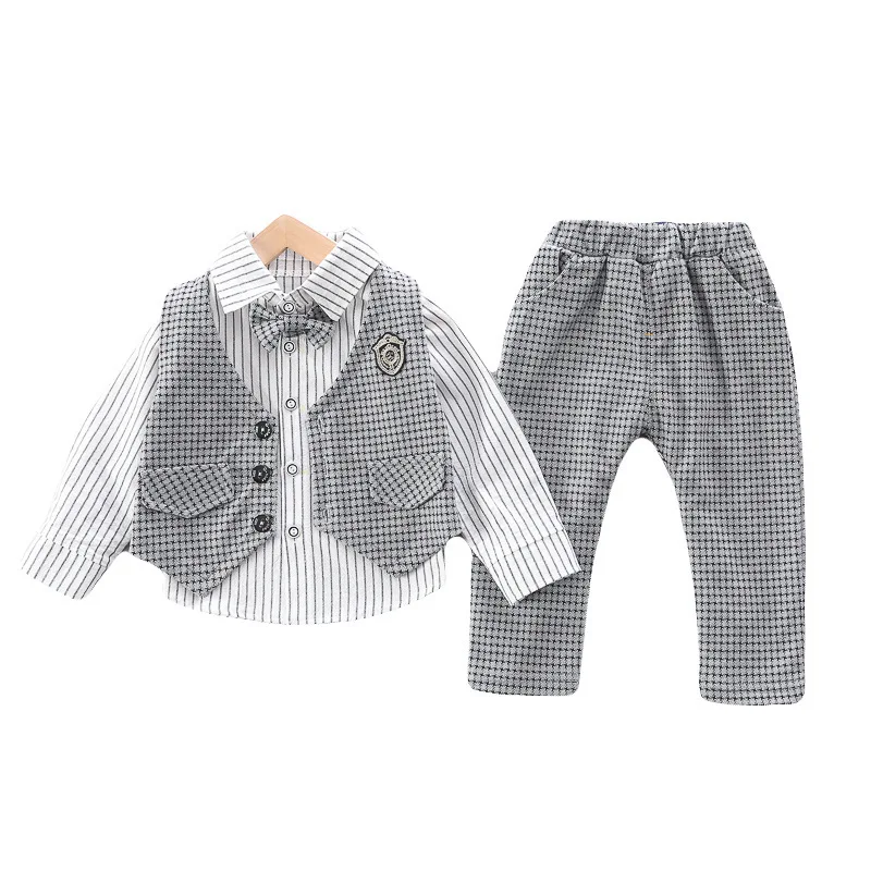 Мужской Клетчатый костюм-тройка MESOLO модный клетчатый костюм для мальчиков от 0 до