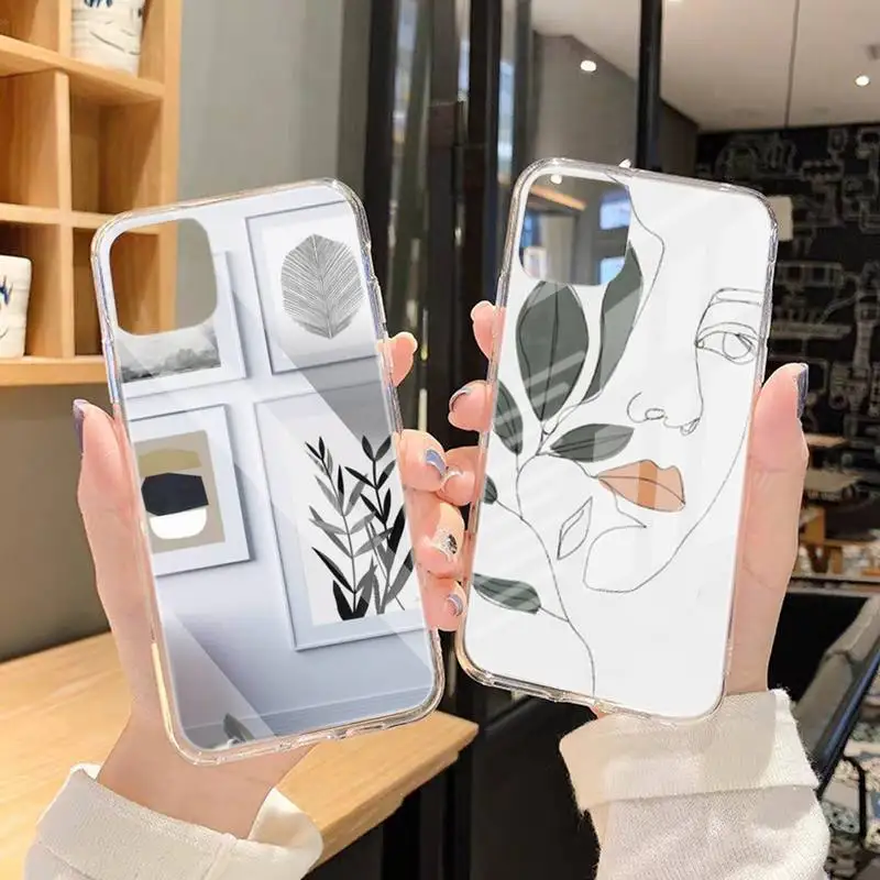 

Art Retro Abstract Geometry Phone Case Transparent Case For Iphone 6 6s 7 8 Plus XR X XS 11 12 Pro Max