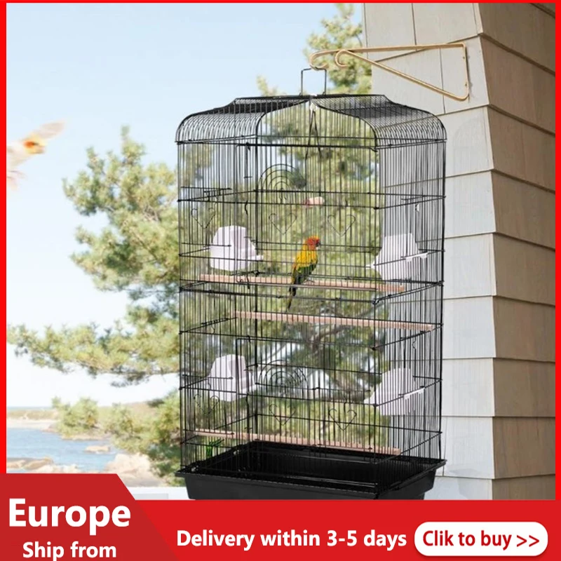 

Клетка для птиц с проволокой и открытым верхом, портативный аксессуар для попугаев, канареек