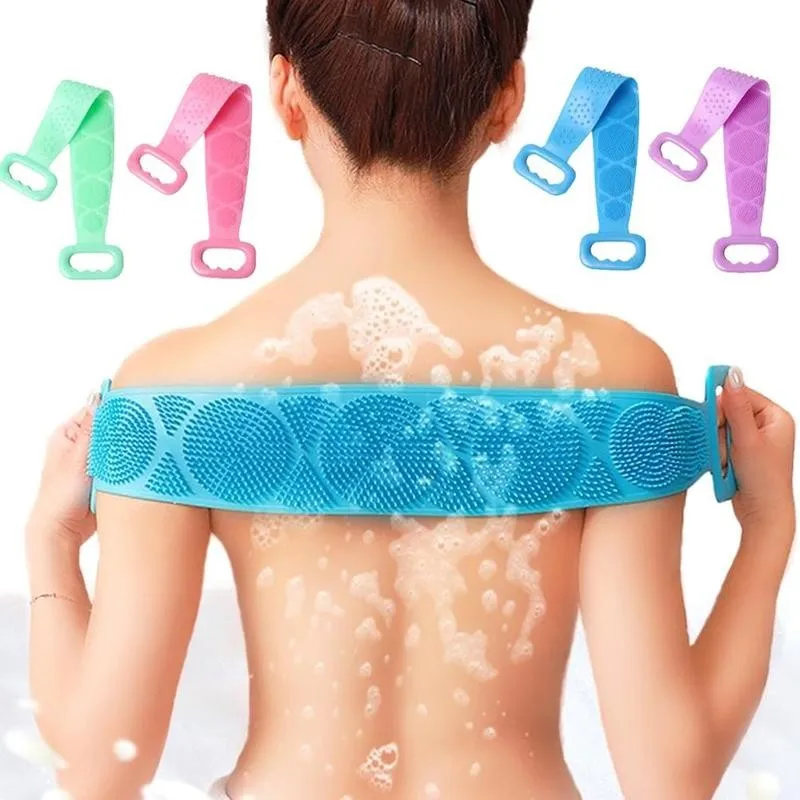 

Silicone Bath Shower Long Body Brush Bath Belt Exfoliating Back Brush Belt Wash Clean Bath Scrubbers Belt Massage Clean Brush