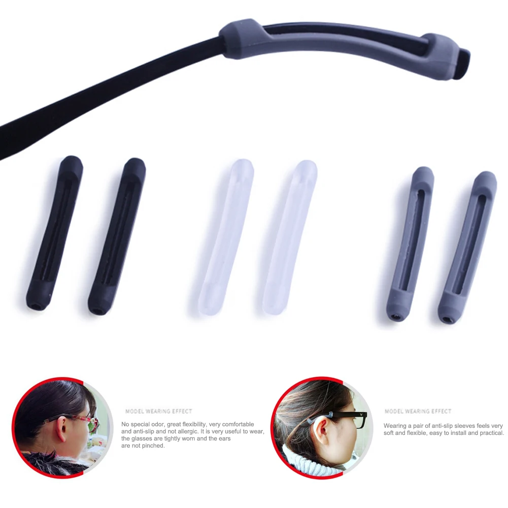 

6 Pairs Silicone Glasses Ear Hooks Sport Eyeglass Strap Holder Temple Tips Spectacle Retainers Anti-Slip Elastic Comfort Sun Gla