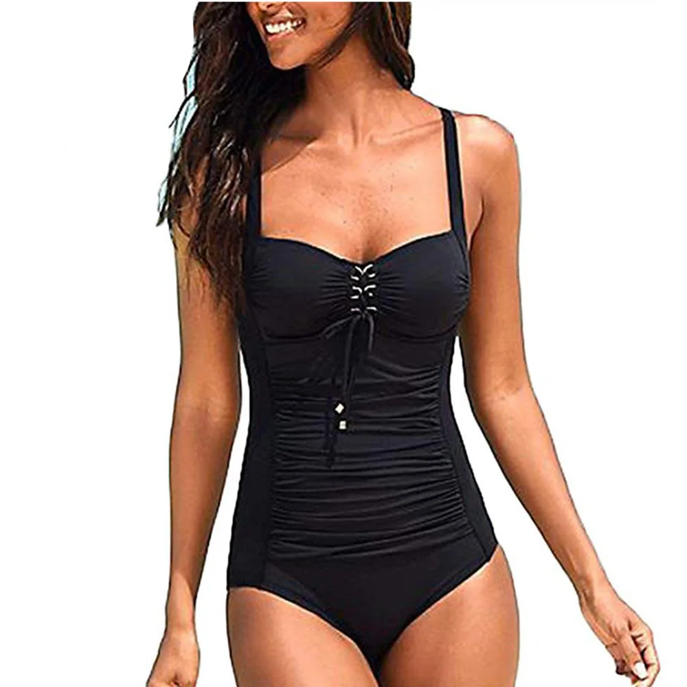 Сексуальный слитный купальник женский большого размера в стиле ретро купальный