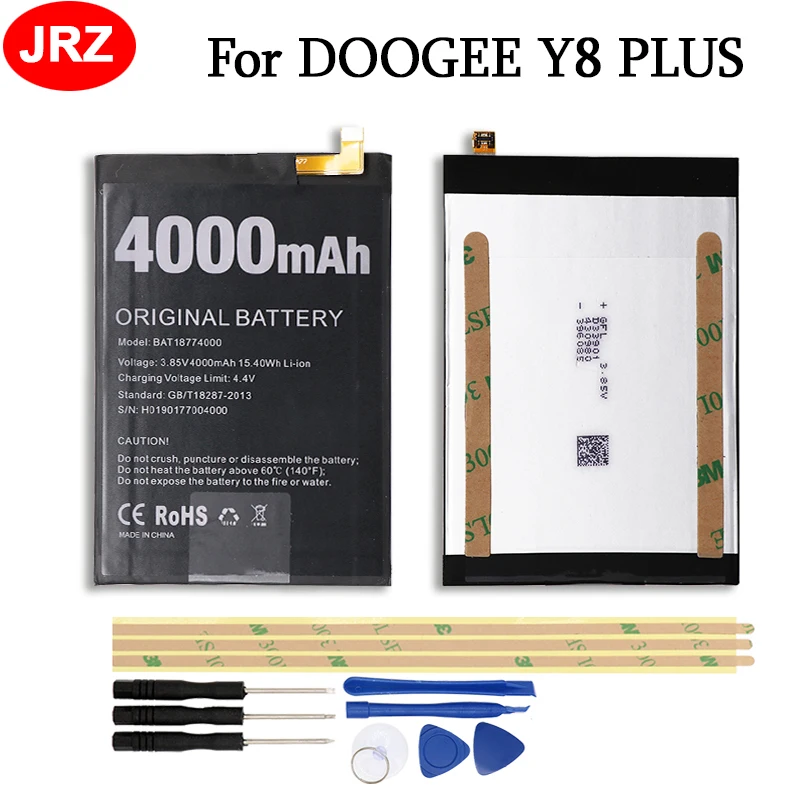 

For DOOGEE Y8 PLUS Battery 4000mAh BAT18774000 Mobile Phone Replacement Batteria Batterie Accumulator AKKU with Tools