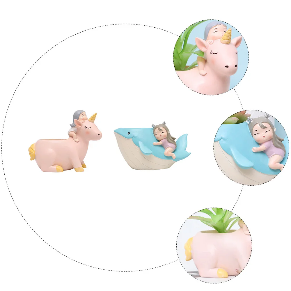 

2pcs Cartoon Gardening Flower Pot Mini Bonsai Flowerpot Home Desktop Ornament