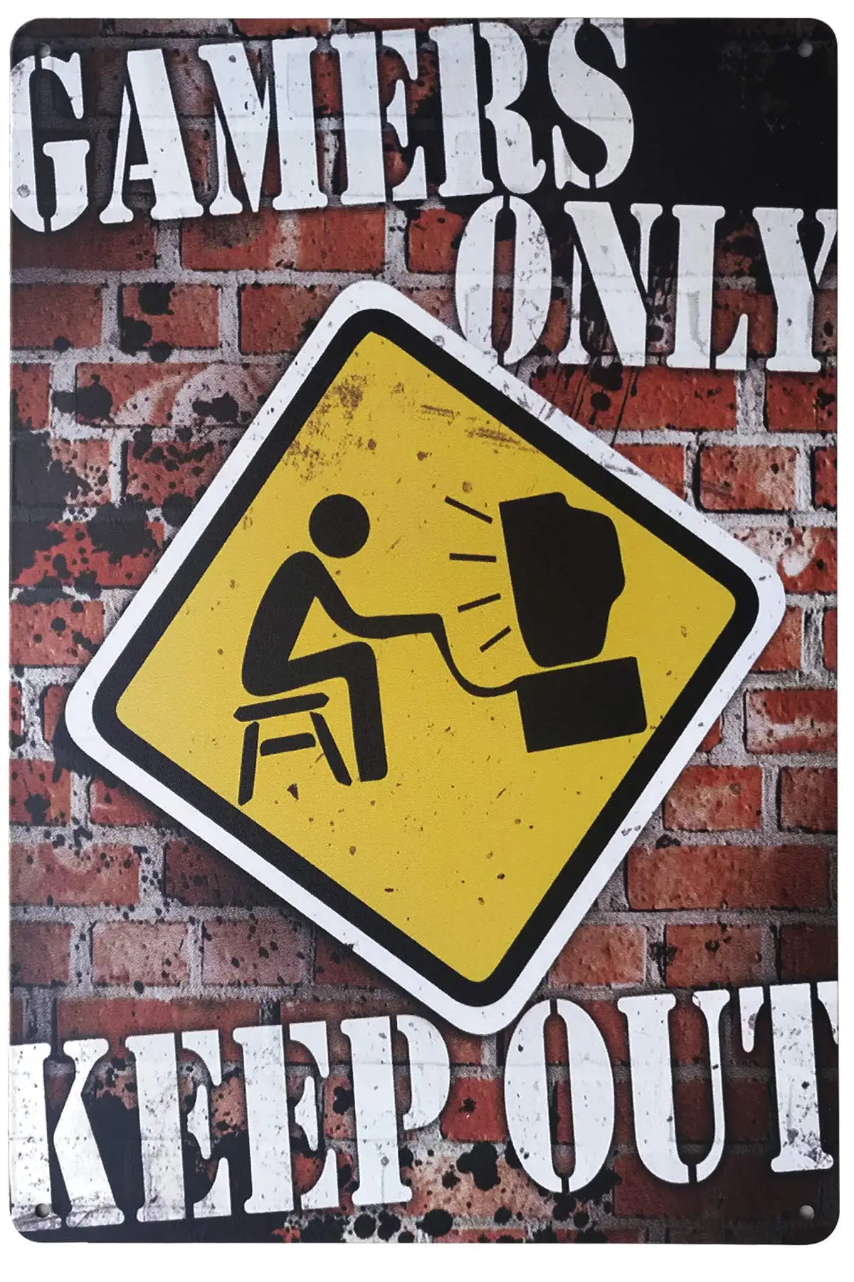 

FSTIKO Keep Out Gamers Only Do Not Disturb Retro Vintage Metal Tin Signs Man Cave Wall Decor No Soliciting Sign Funny Offices