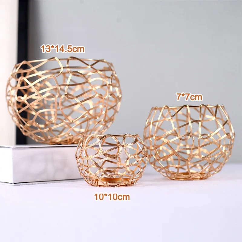 3 шт. Романтический геометрический Железный Золотой подсвечник настенный