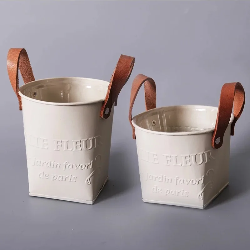 

Garden Vase home decor Flower Pot Portable Iron Vintage Plant Basket Flowerpot Wall Planters Balcony Garden Decor Flower Basin