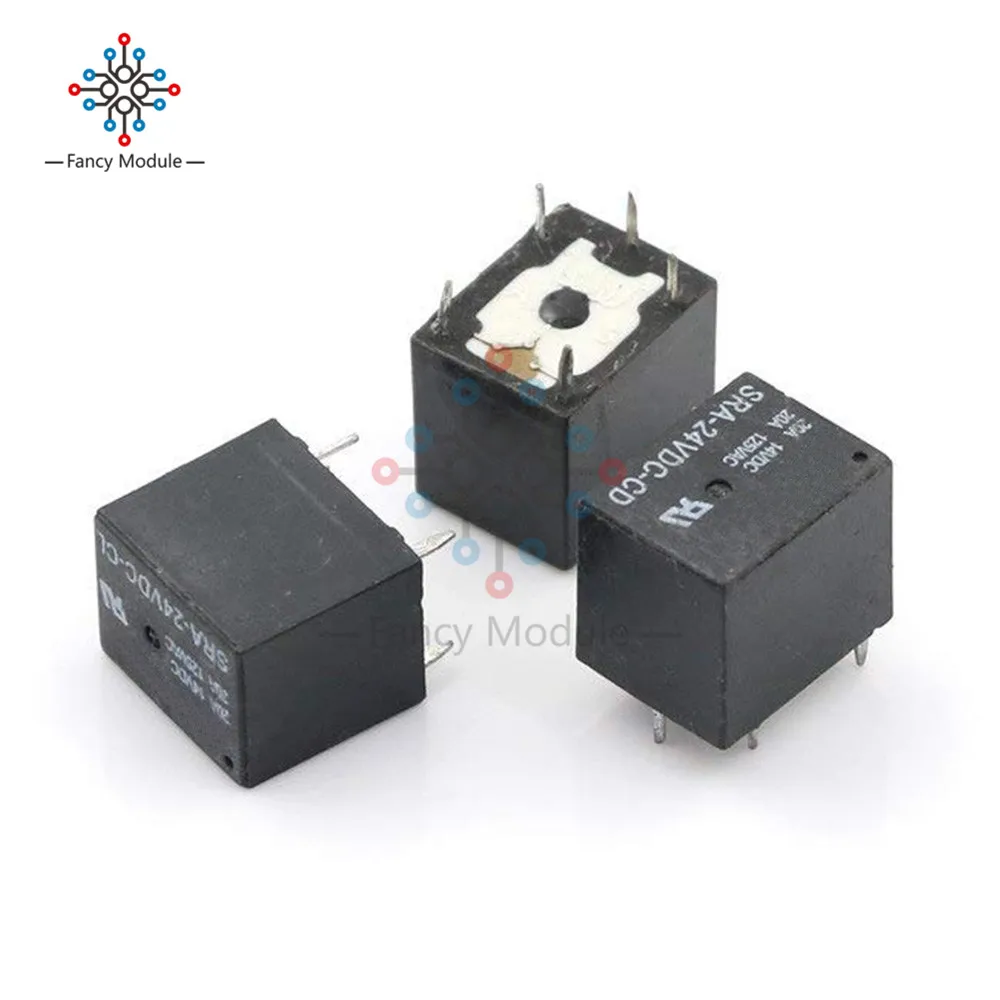 5 В, 12 В, 24 В постоянного тока, 20A DC Мощность реле SRA-05VDC-CL SRA-12VDC-CL SRA-24VDC-CL 5Pin PCB Тип для Arduino
