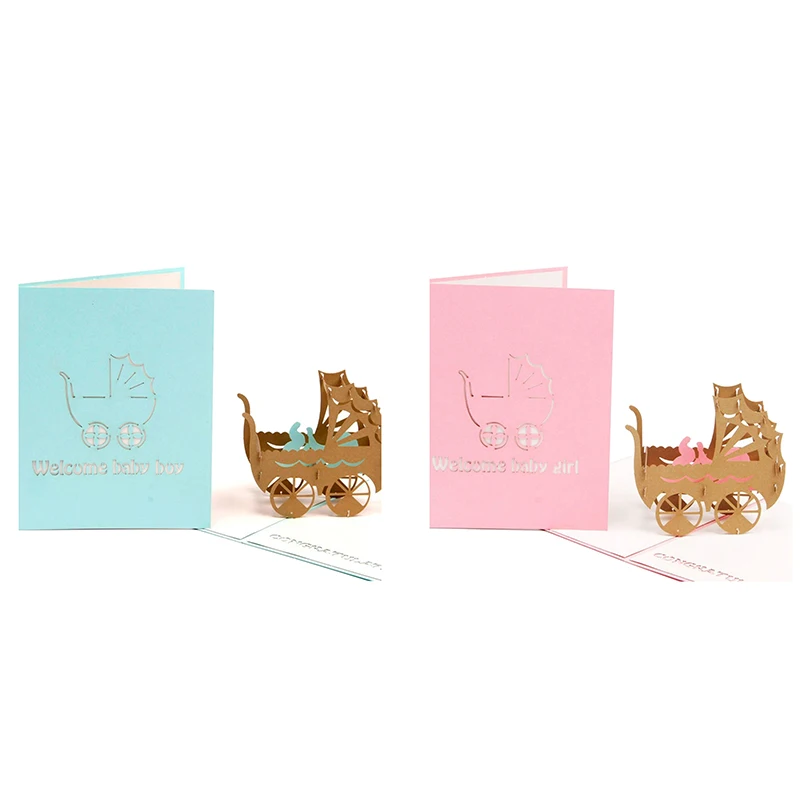 3D младенец в коляска карты на День Святого Валентина подарок для ребенка