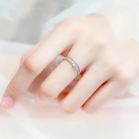 simple double layer cool aaa zircon geometry silver color ring 2021 korean fashion women cz crystal ring for women party jewelry