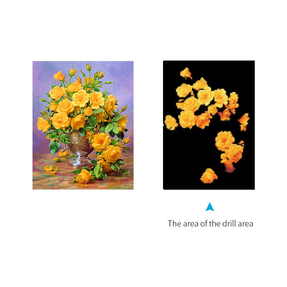 30 x 40cm DIY 5D Diamond Painting Kit Flower Resin Decor Mosaic Embroidery Cross Stitch Craft Home Wall Diamond-painting | Дом и сад