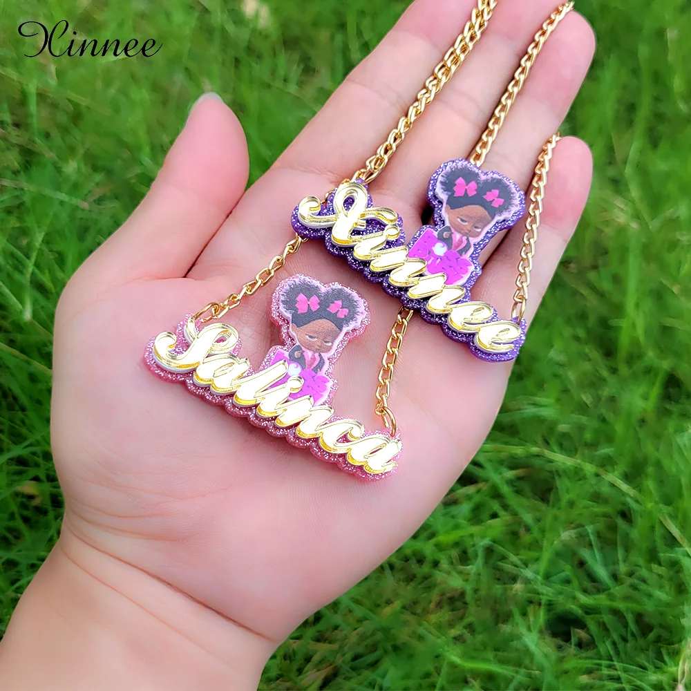 

Acrylic Cute Girl Custom name Choker Necklace Sweet Chain Necklace 2022 Fashion Female Jewelry Gift For Women