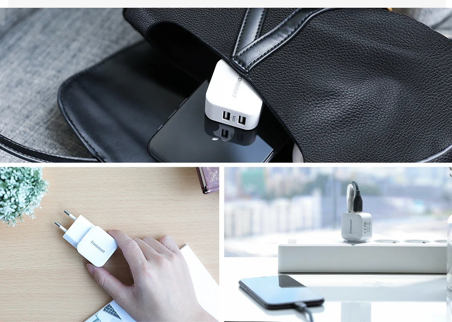Tronsmart W02 12 Вт USB быстрое зарядное устройство мини быстрое зарядное устройство двойное зарядное устройство на стене для телефона, xiaomi, huawei, iPhone, iPad Pro, samsung