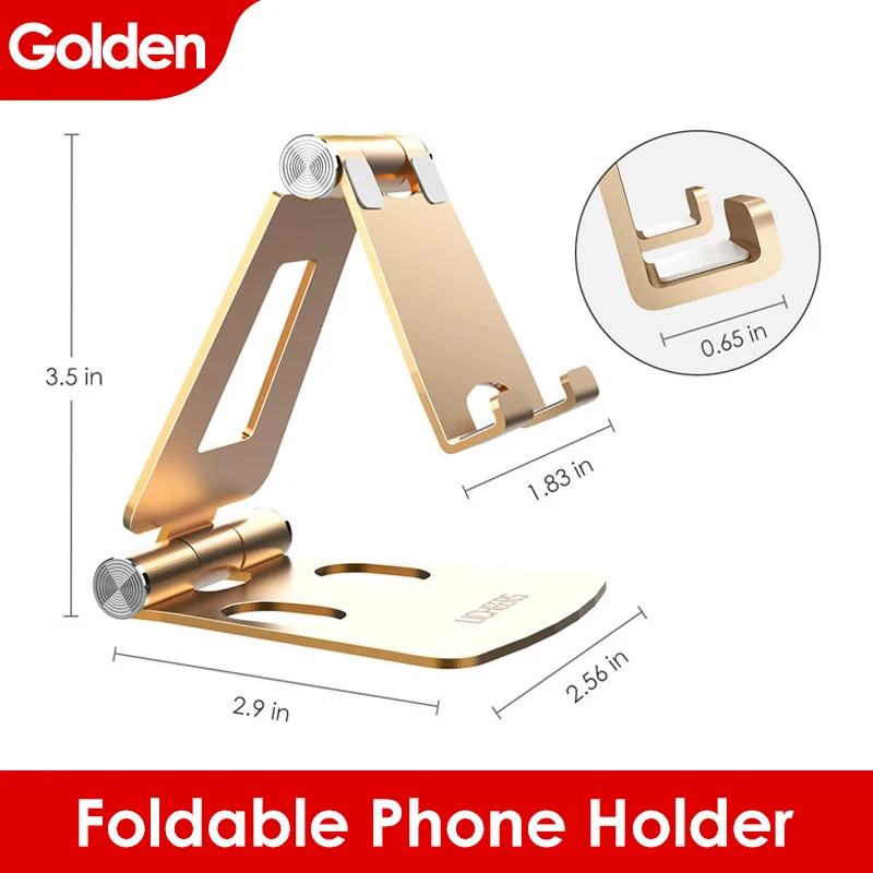 Golden for phone LINGCHEN держатель для телефона Подставка для iPhone 11 Xiaomi Mi 9 металлический держатель для телефона Складная подставка для мобильного телефона настольная подставка для iPhone 7 8 X XS - Цвет: Golden for phone