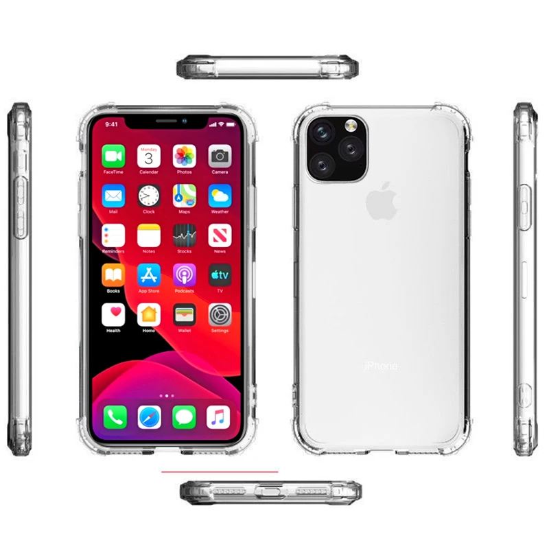 Transparent Case For iPhone 11 Pro Max Silicone Clear Cover XR X XS 6 7 8 Plus Heavy Duty Protecion |