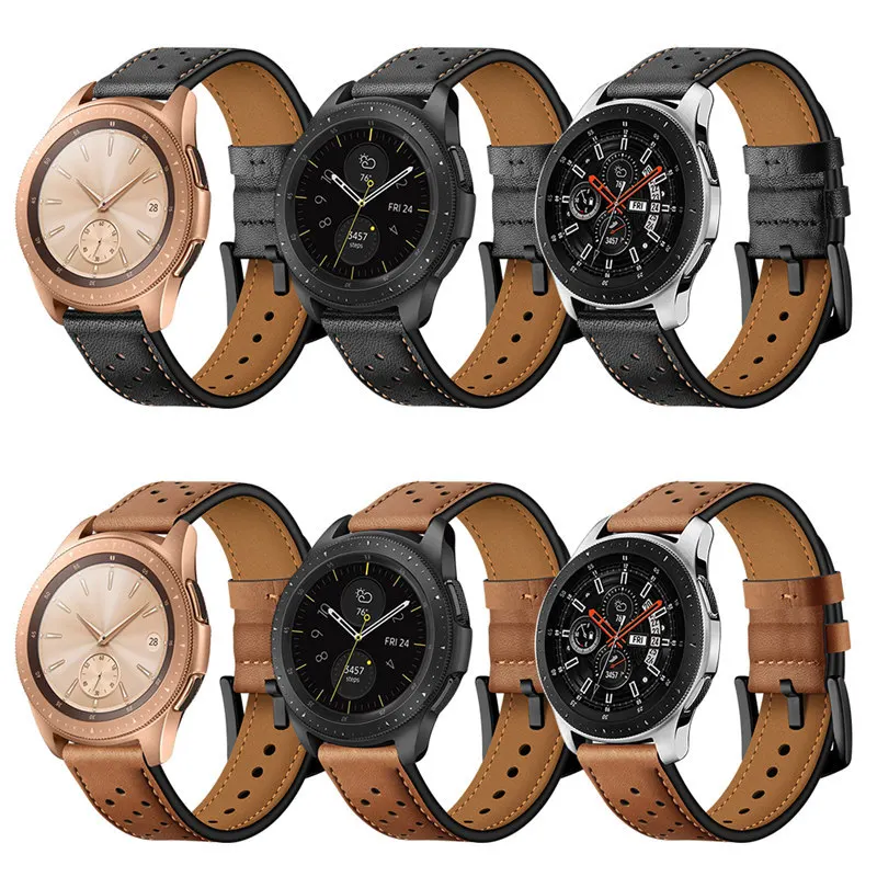 Ремешок для часов Samsung Gear S3 S2 кожаный ремешок Galaxy 42 мм 46 20 22 | Наручные часы
