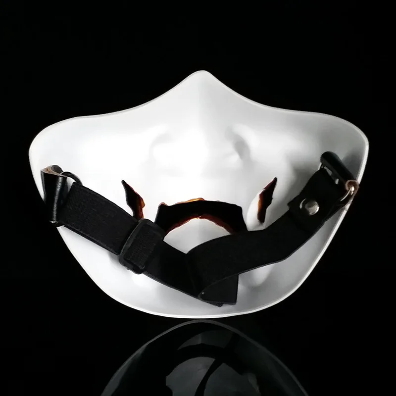 Faroot Halloween Uppeer Half Face Resin Airsoft Mask Cosplay Evil Demon Monster Kabuki Samurai Hannya Costume