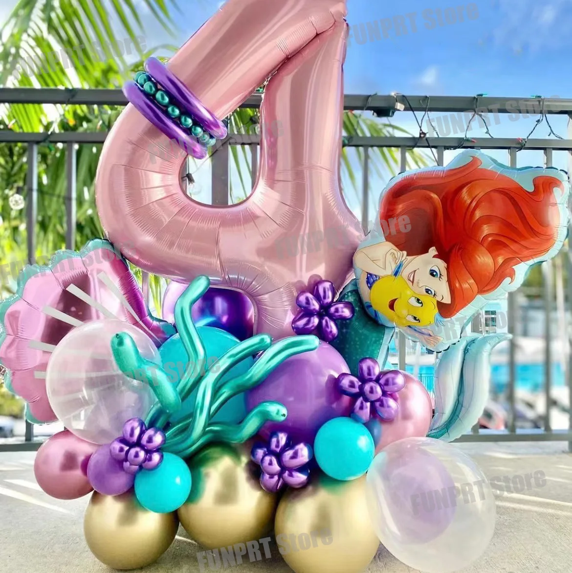 38 шт./компл. воздушный шар из фольги маленькая русалочка Disney 32 дюйма с цифрами