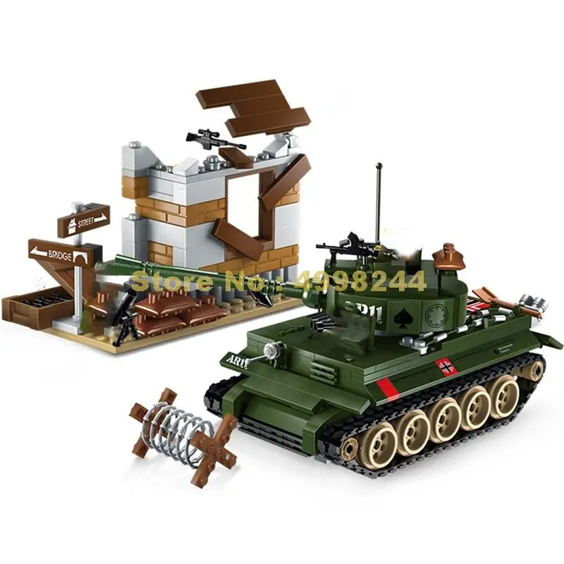 214 шт. Боевая зона боевой танк войнушка военный 4 ww2 строительный блок кирпичи