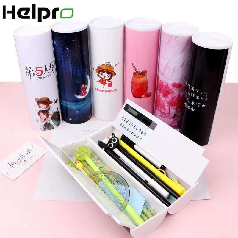 Helpro большой емкости термоусадочные пеналы Kawaii многофункциональный мультфильм