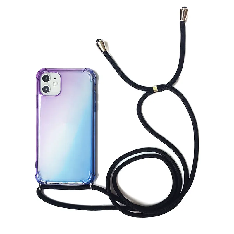 Радужный прозрачный чехол через плечо для Huawei Mate 30 Lite Mate20 Pro Mate10 P40 P30 P20 мягкий из