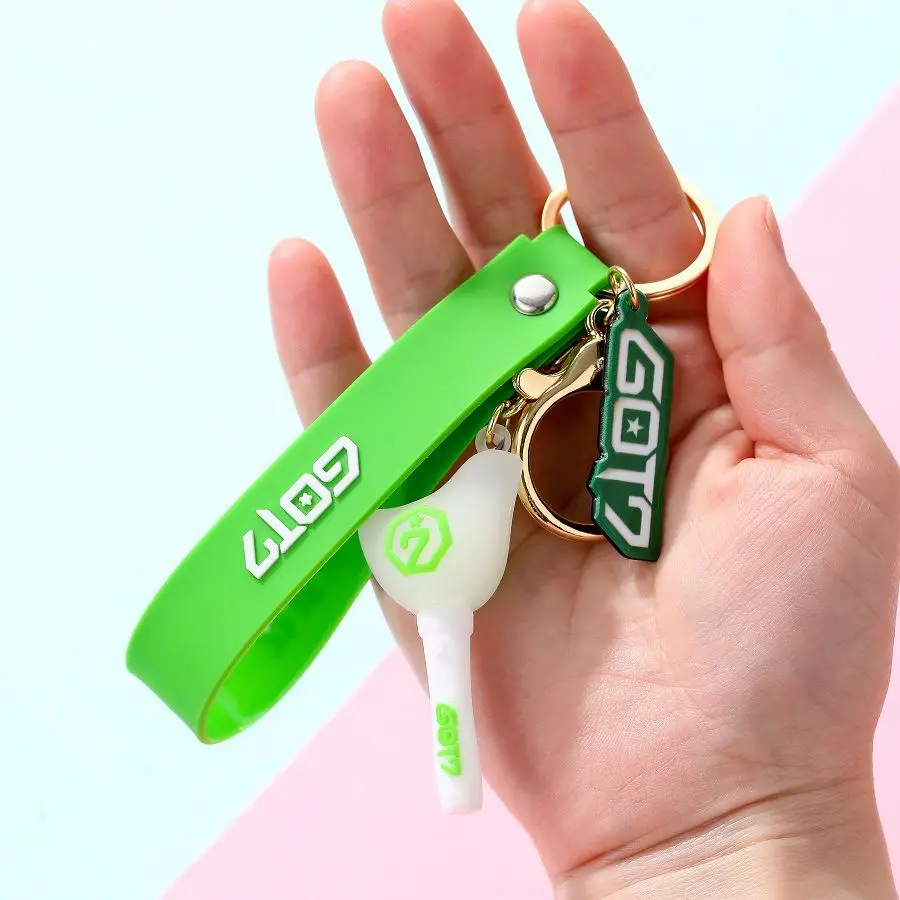 Kpop GOT7 EXO NCT TWICE Silica Gel Pendant Keychains with Bubble Sticker Lightstick Fans Key Ring Chains Keyring | Украшения и