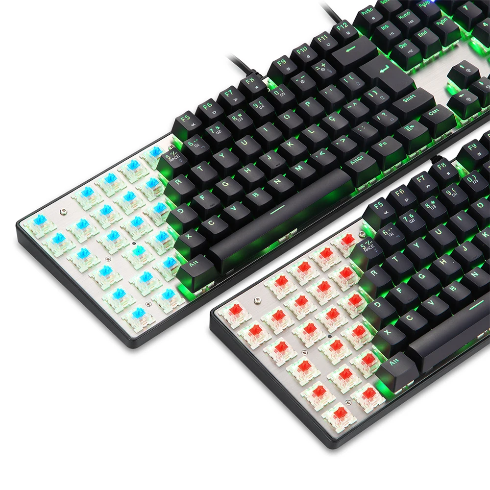 MOTOSPEED CK104 Механическая игровая клавиатура Проводная USB красочная светодиодная подсветка игровая клавиатура с 104 клавишами для геймера