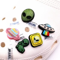 novelty cute universe shoe charms accessories alien ufo pink planet shoe buckle decoration for croc jibz kids x mas party gifts