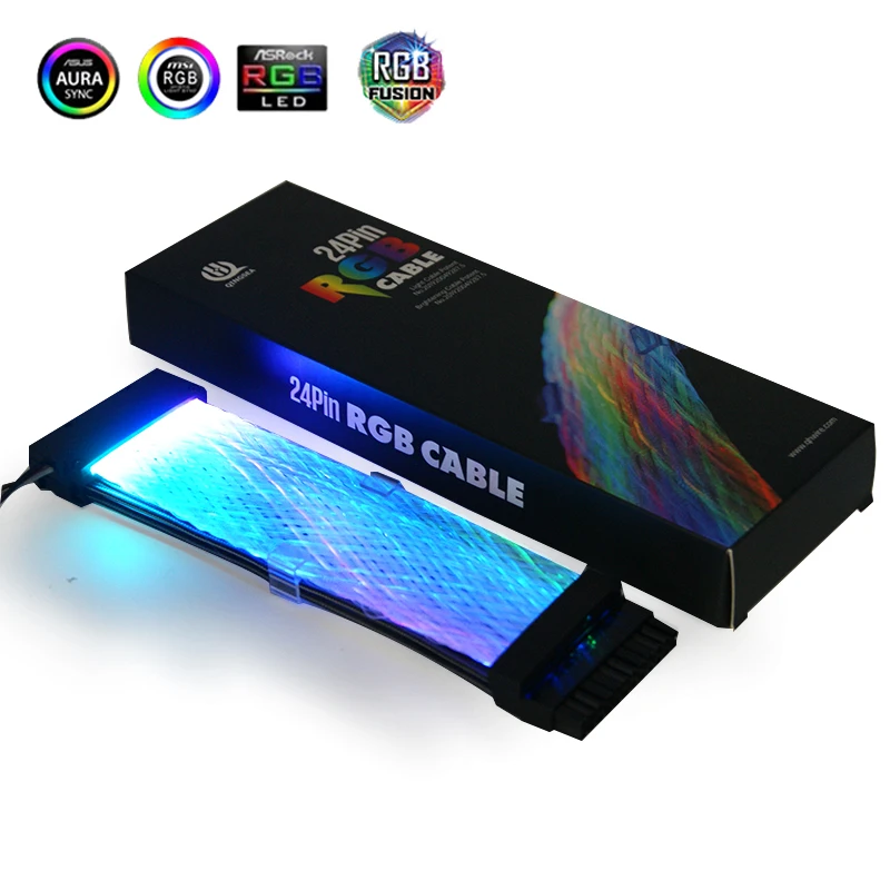 A RGB Радуга кабеля MOBO/24PIN кабель GPU расширение 8PIN + AURA SYNC 5V 3pin освещение|Кулеры и