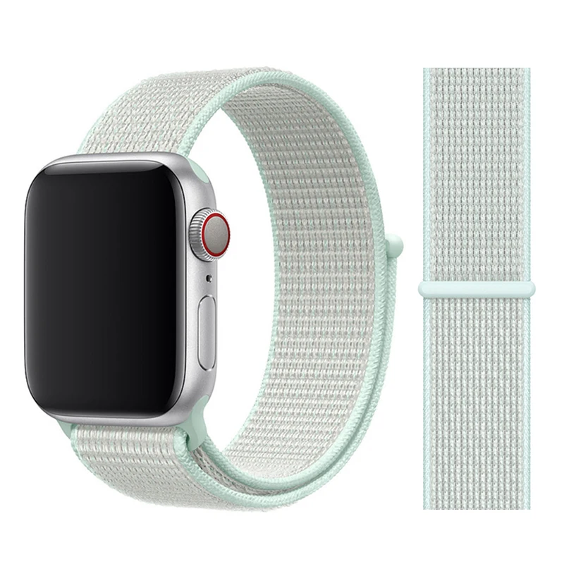 Нейлоновый ремешок для Apple watch 5 ремешок 44 мм 40 мм iWatch ремешок 42 мм 38 мм спортивный ремешок для часов Браслет Apple watch 4 3 2 1 38 40 44 мм - Цвет ремешка: Teal Tint