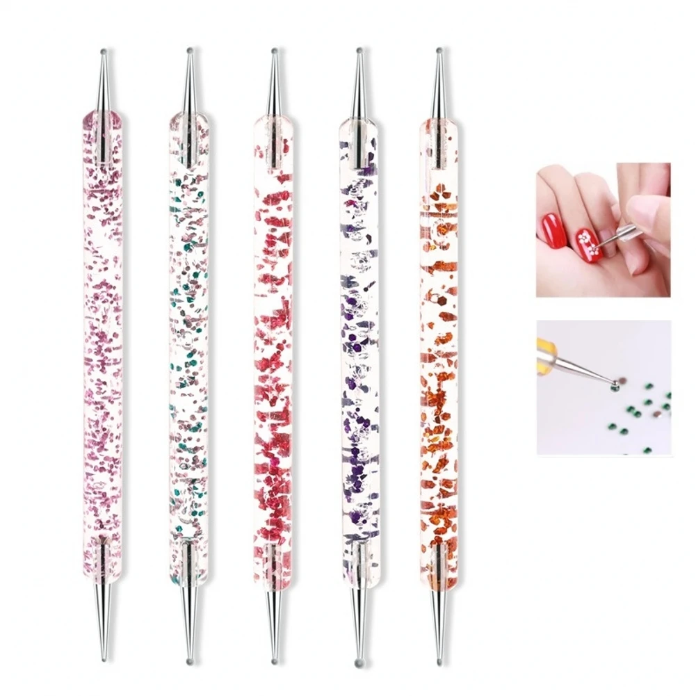 

New 5pcs Nail Art Dotting Pens Nail 2 Ways Drill Point Nail Tools Dot Marbleizing Painting Drawing Polish