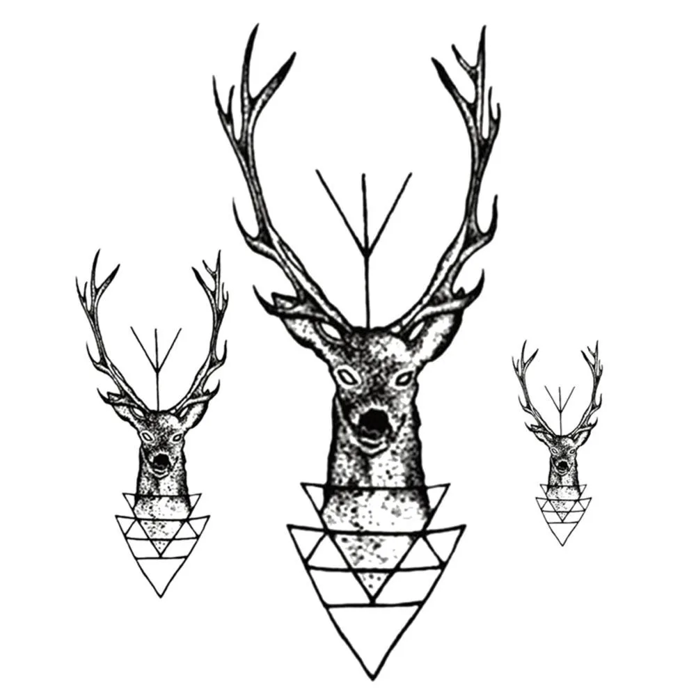 Горячая Распродажа Водонепроницаемый временная татуировка Стикеры головы лося