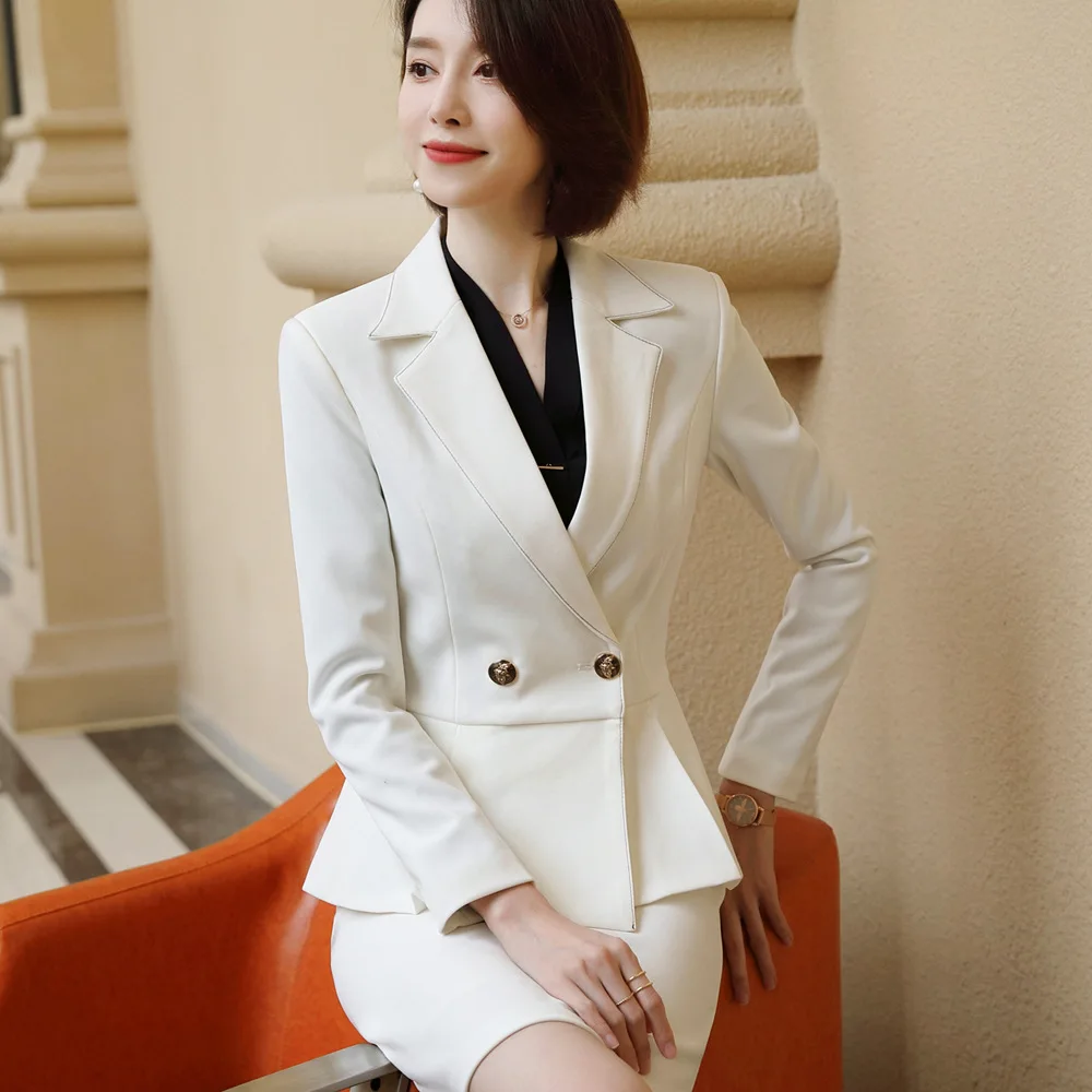 Женская юбка блейзер костюм с оборками на талии тонкая куртка + плюс размер