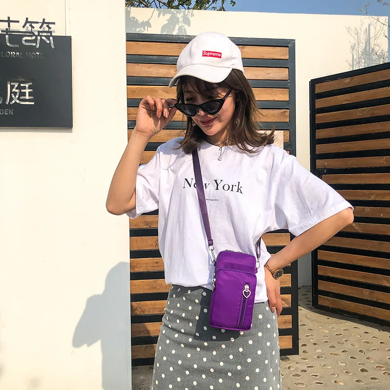 

1pc Woman Wallet Pouch Mini Shoulder Zipper Bag Girls Coin Purse Wallets Pocket Women Messenger Money Bags Cards Holder