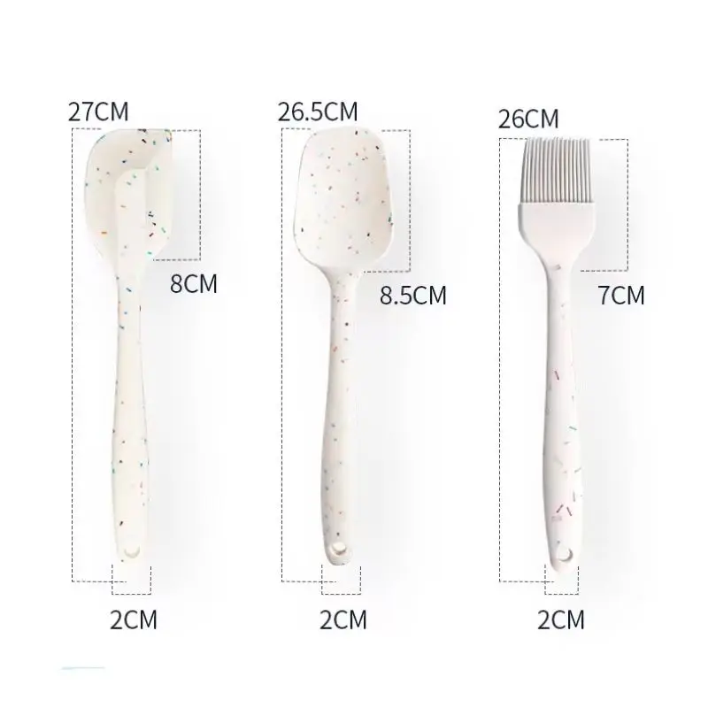 

3Pcs/ Set Silicone Cream Scraper Butter Spatula Cake Brush Barbecue Oil Seasoning Brush Household Kitchen Baking Tools