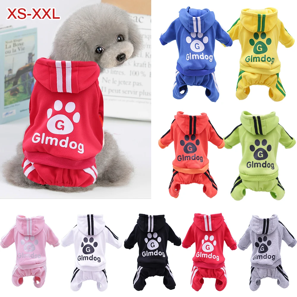 XS-XXL Одежда для собак Теплый комбинезон Пижама утепленная куртка животных с