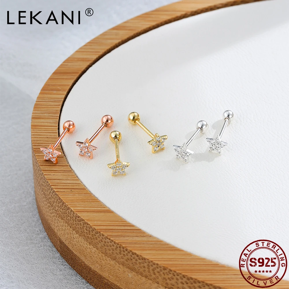 

925 Sterling Silver 2021 New Stud Earrings For Women Cubic Zirconia Geometric Tricolor Small Earring Fine Jewelry souvenir Gift