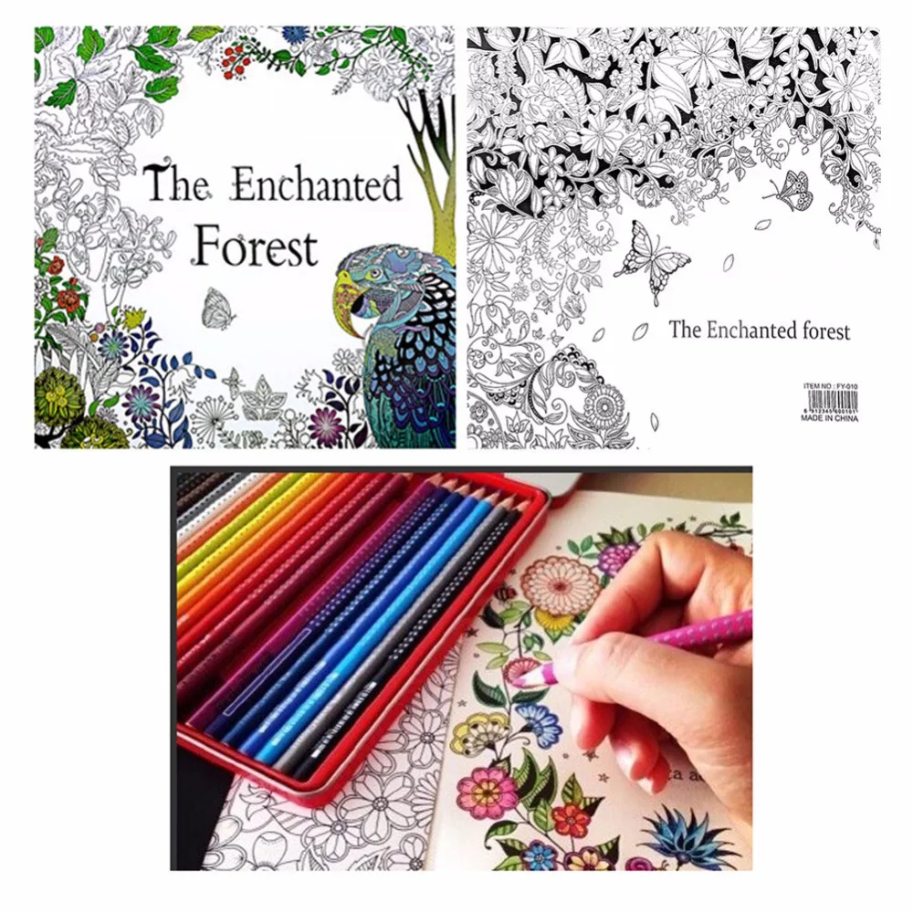 Книга Раскраска с изображением Зачарованного леса|Скетчбуки| |