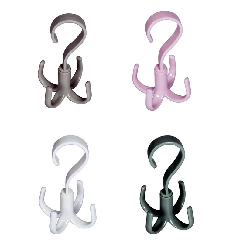 Вешалка для хранения одежды 4 крючка с поворотом на 360 градусов|Крючки и