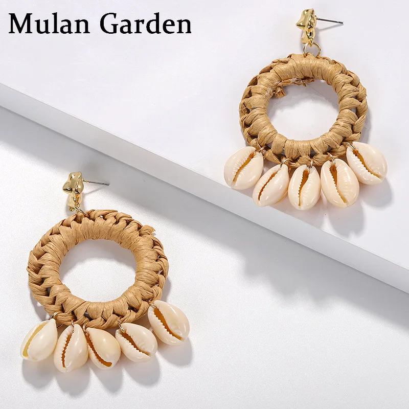 Серьги кисточки M & G в стиле бохо ручной работы круглые этнические массивные